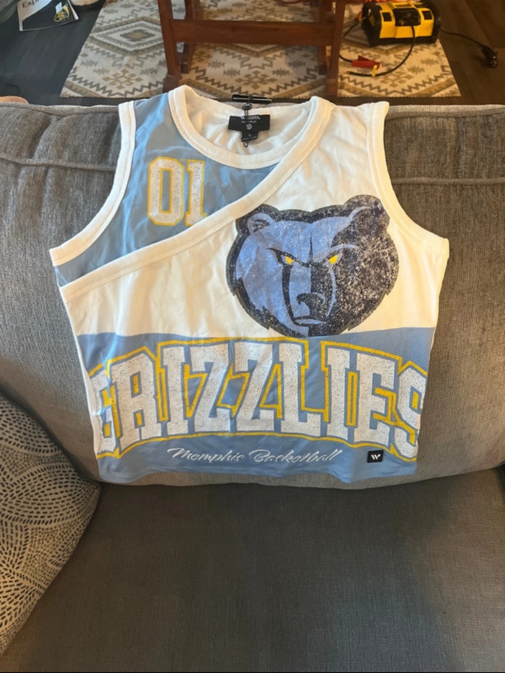 NBA Memphis Grizzlies Kids Tank Top - White, Light Blue, Yellow